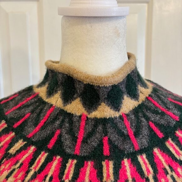 NWT Cece Fair Isle Funnel Neck Sweater in Latte Heather Size XS - Picture 3 of 9